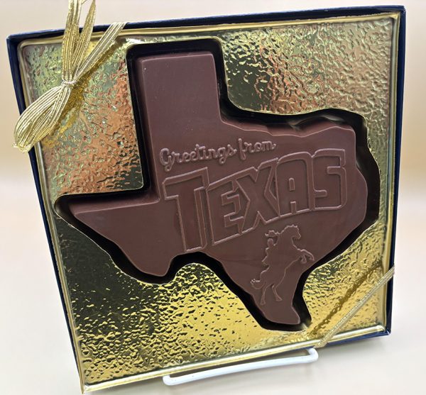 Solid Chocolate "Greetings from" Texas