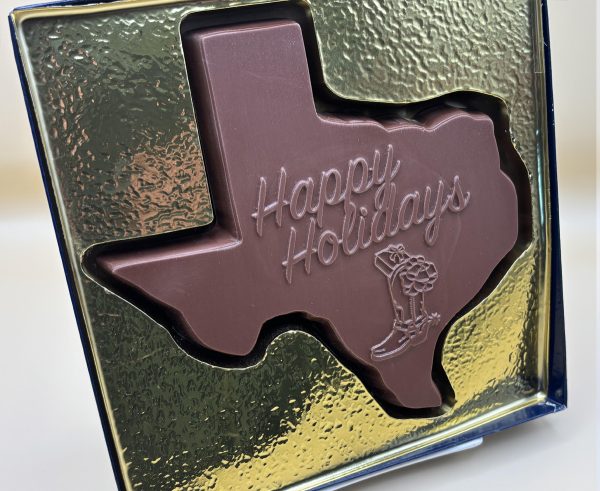Solid Chocolate "Happy Holidays" Texas